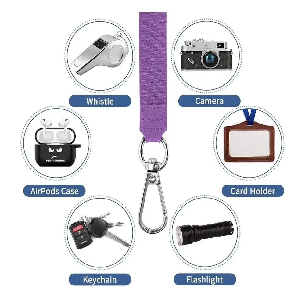 Phone Lanyard 2Pcs-1 Pcs Adjustable Neck Strap, 1 Pcs Wrist Strap, 4 Pads Purple